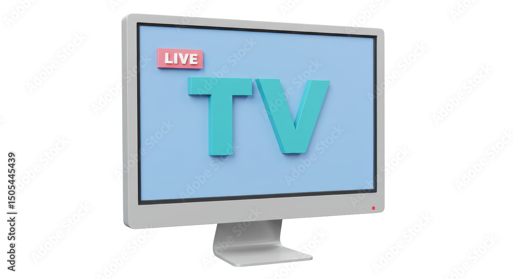 Isolated TV Screen with Live Sign Isolated TV Screen with Live Sign