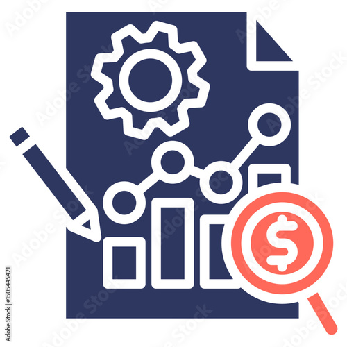 Variance Analysis glyph color icon