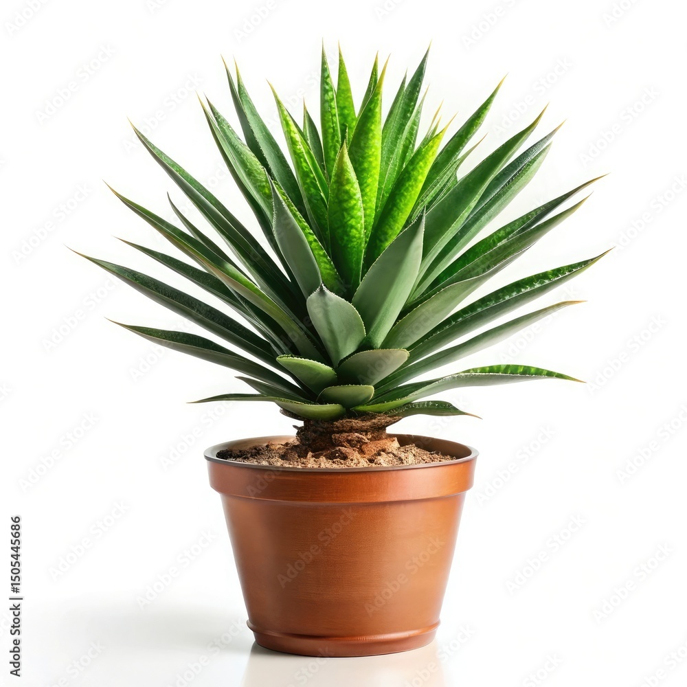 Fototapeta premium aloe vera plant in pot on white background