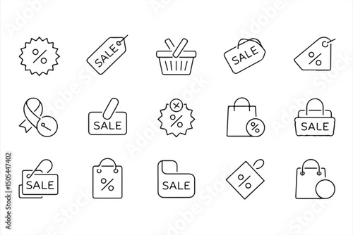 Discount and Savings Icon Set for Flash Sales and Promotions