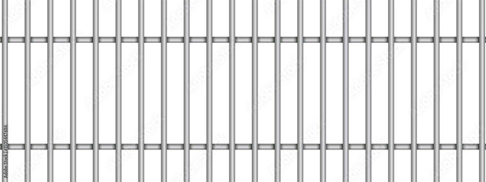 Realistic prison bars isolated on transparent background. Metal fence jail. Iron jail cage. Sentence and Criminal concept. . Vector illustration Realistic prison bars isolated on transparent background. Metal fence jail. Iron jail cage. Sentence and Criminal concept. . Vector illustration
