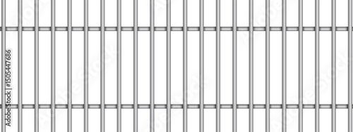 Realistic prison bars isolated on transparent background. Metal fence jail. Iron jail cage. Sentence and Criminal concept. . Vector illustration