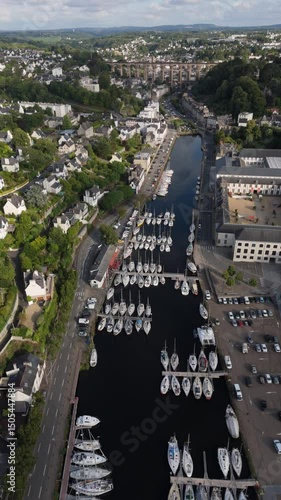 Vertical view of Morlaix city, Brittany, France