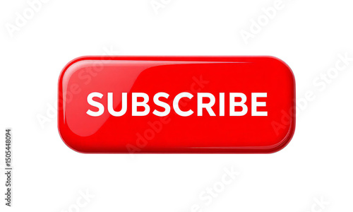 Red Subscribe Button, Isolated Transparent Background