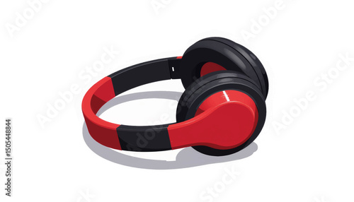 Stylish foldable headphones in matte red and black, modern convenience