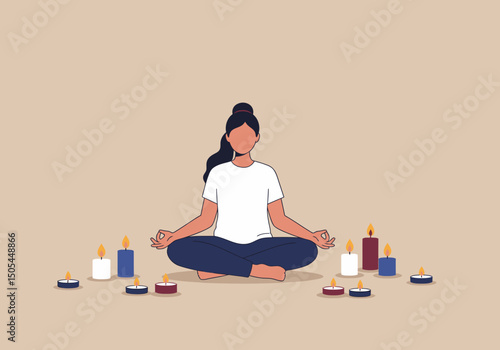 Meditation and Mindfulness with Candles for Inner Peace and Focus