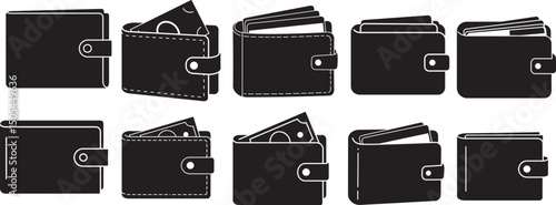 Wallet Icon Silhouette Vector Illustration