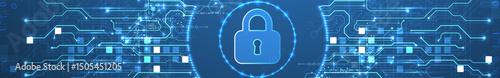 Data security Illustrates cyber data or information privacy idea. Color abstract  technology background.
