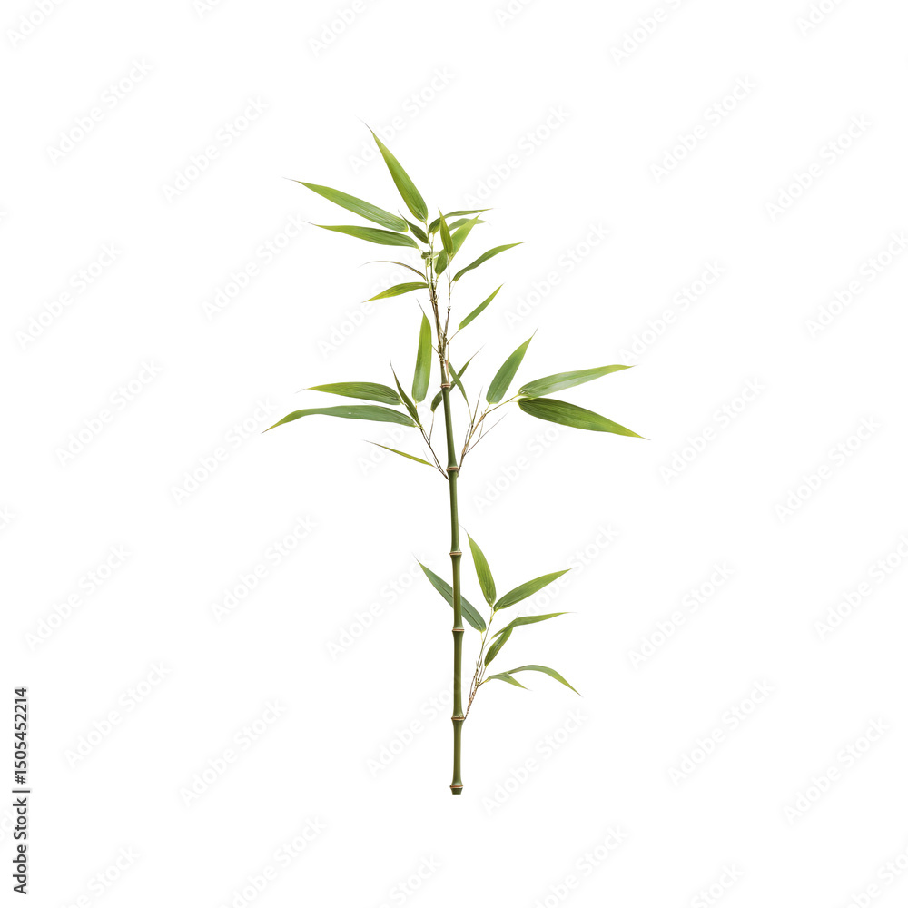 Fototapeta premium Lush Green Bamboo Shoot Isolated on Transparent Background