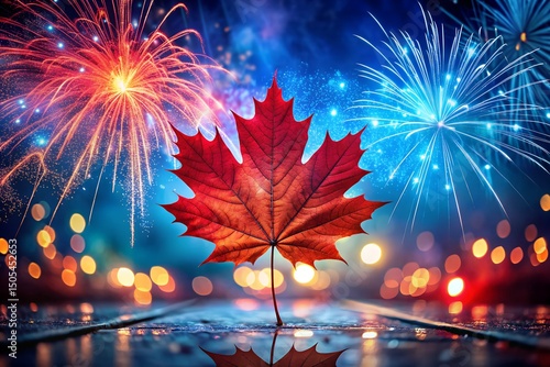 Wallpaper Mural Canada Day Fireworks A Stunning Maple Leaf Celebration Torontodigital.ca