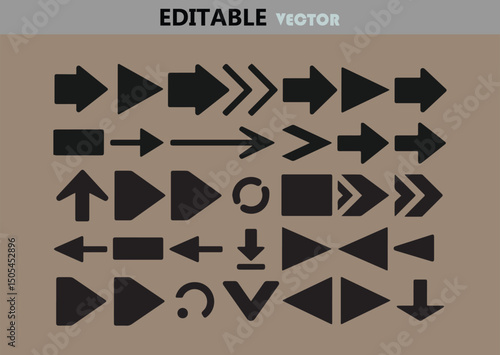 Collection of black arrows and navigation icons