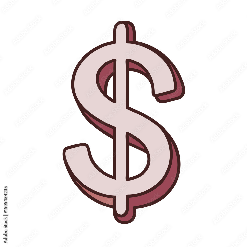 Dollar sign illustration, isolated, for financial graphics Dollar sign illustration, isolated, for financial graphics