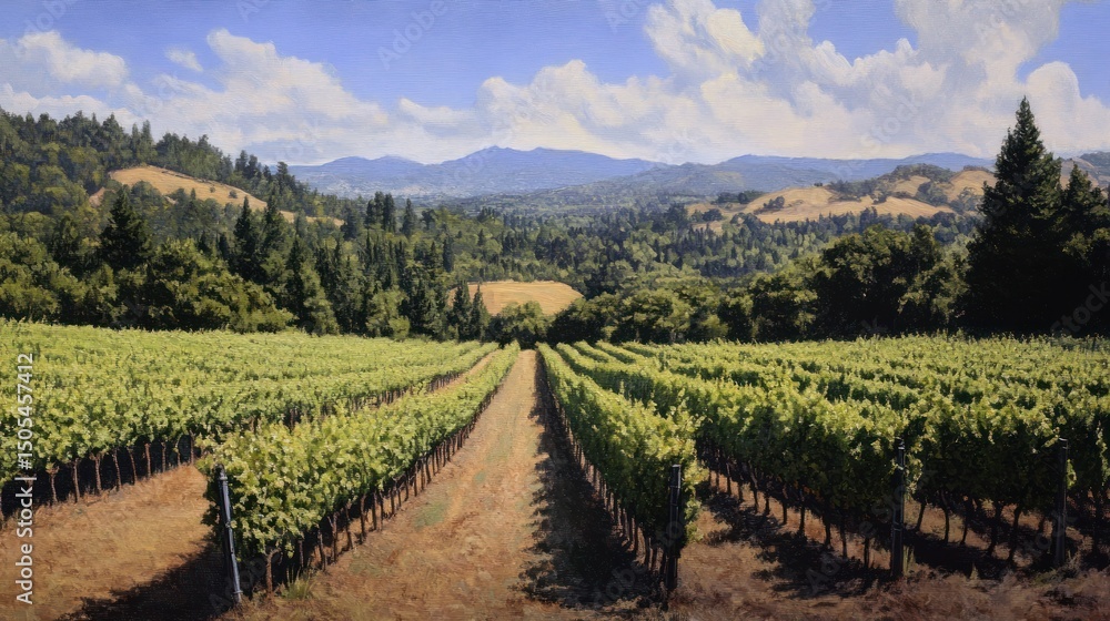 Naklejka premium Vineyard Landscape