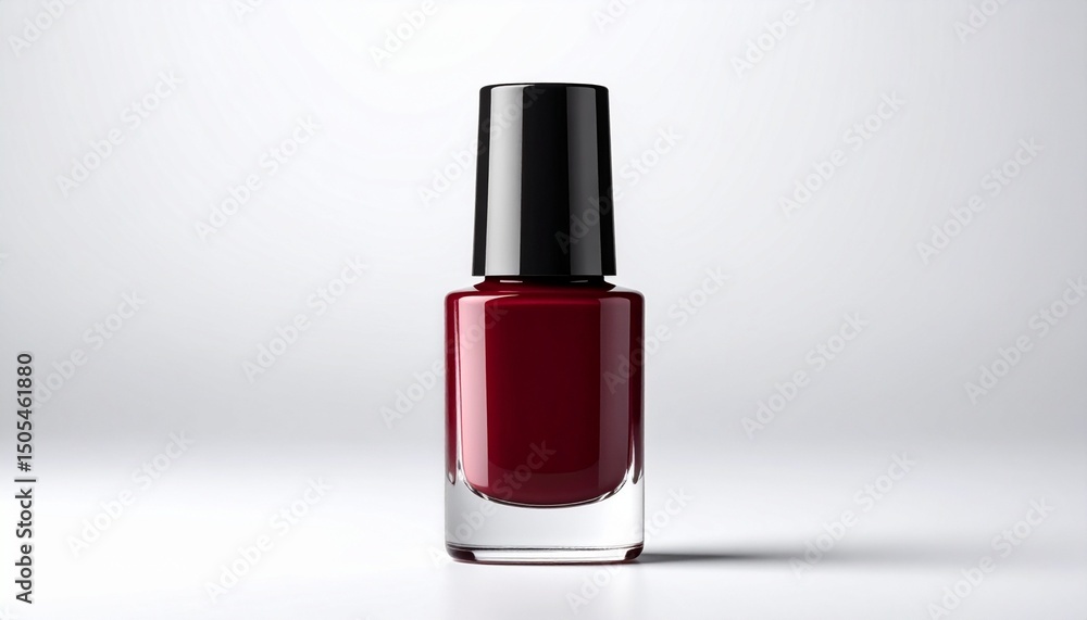 Dark red nail polish bottle isolated on white background Dark red nail polish bottle isolated on white background