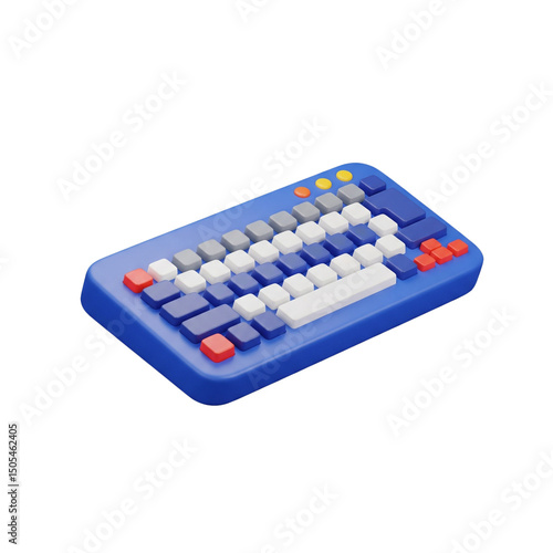 3d keyboard on white background