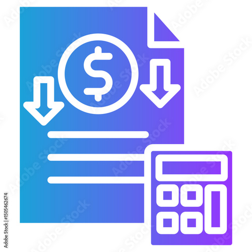 Expense Forecast glyph gradient icon