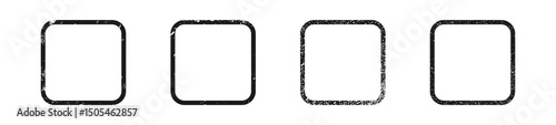 Set of grunge borders in rounded square form