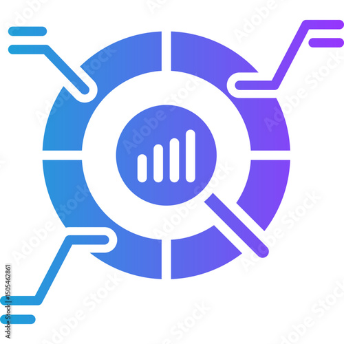Predictive Analytics glyph gradient icon