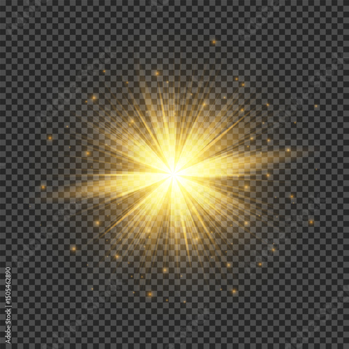 Light effect of orange lens flares