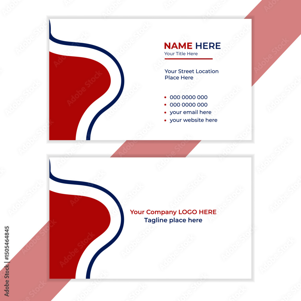 Fototapeta premium Creative business card design template, Double sided business card template.Clean, modern, simple, unique double sided business card, visiting card, design template layout.