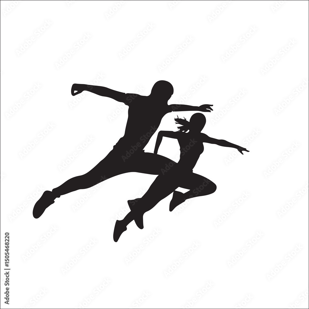 Fototapeta premium silhouette of a man jumping
