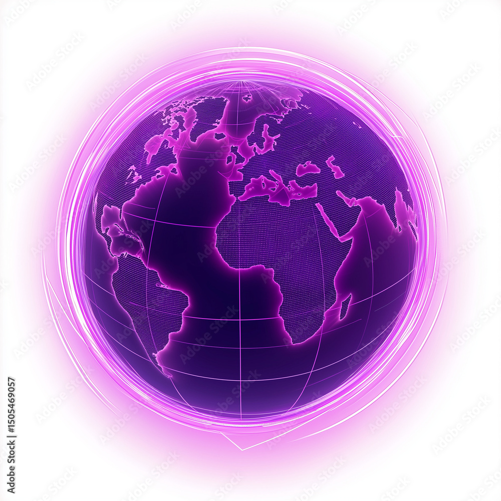 Naklejka premium a neon purple sphere