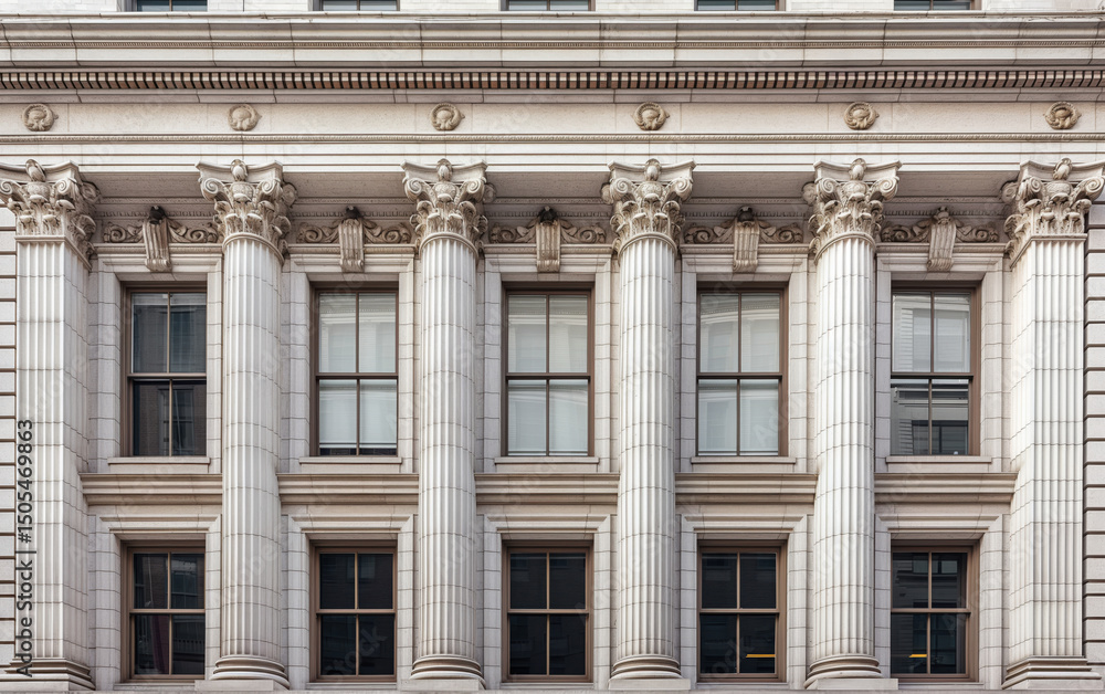 Obraz premium Classical building with Corinthian columns for National Architecture Week. Historical design and civic structure concept. 