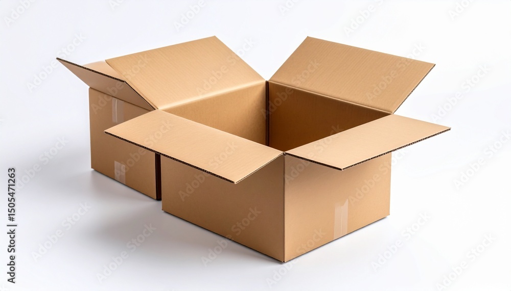 empty Brown Paper mailing box Cardboard box isolated on white background empty Brown Paper mailing box Cardboard box isolated on white background