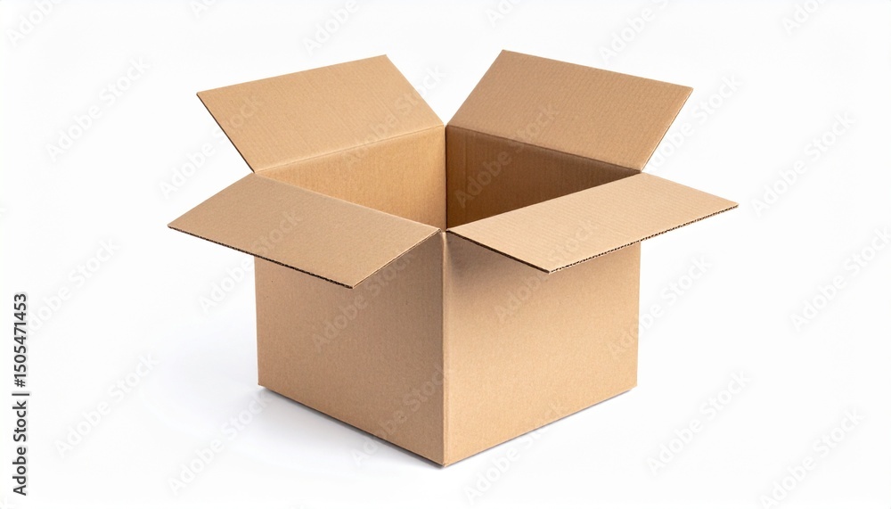 opened cardboard box isolated on a white background opened cardboard box isolated on a white background