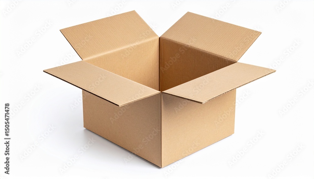 opened cardboard box isolated on a white background opened cardboard box isolated on a white background