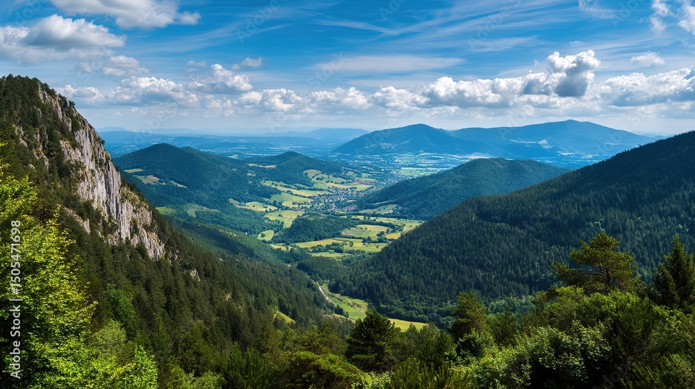 Beautiful summer landscapes, sunny green meadows below the mountains, dense forests and blue skies. High-quality, detailed, high-resolution views. Beautiful summer landscapes, sunny green meadows below the mountains, dense forests and blue skies. High-quality, detailed, high-resolution views.