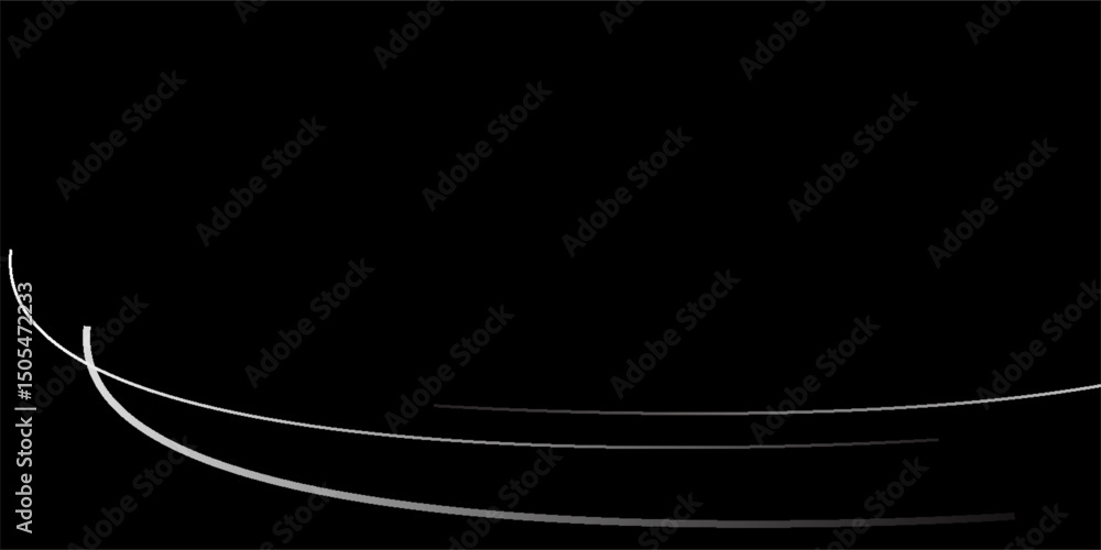 Fototapeta premium Elegant black background with smooth curved silver lines, modern and minimal design concept, ideal for presentations, banners, or digital backdrops.