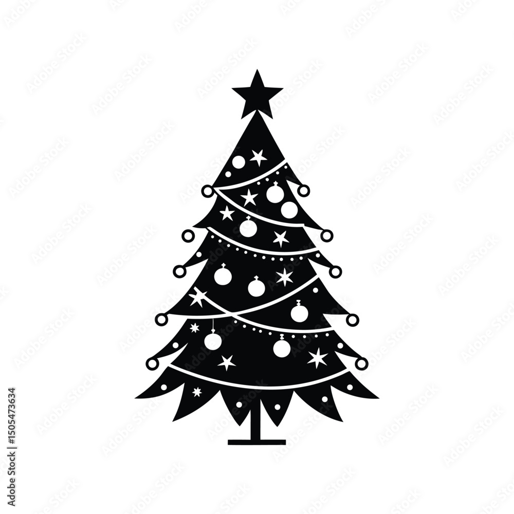 Stylish Vector Decor in Black Silhouette Style Stylish Vector Decor in Black Silhouette Style