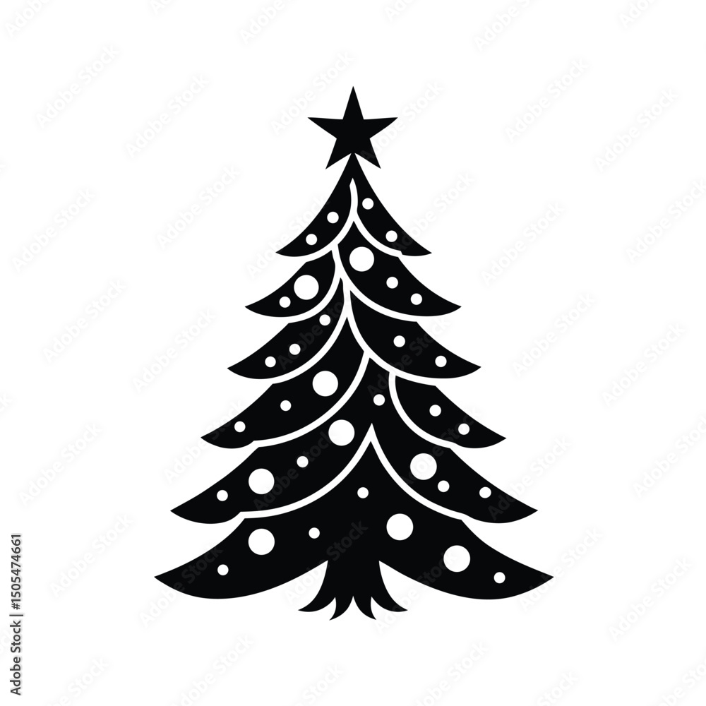 Minimalist Christmas Silhouette Vector Black Art Minimalist Christmas Silhouette Vector Black Art