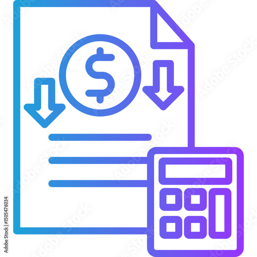 Expense Forecast line gradient icon
