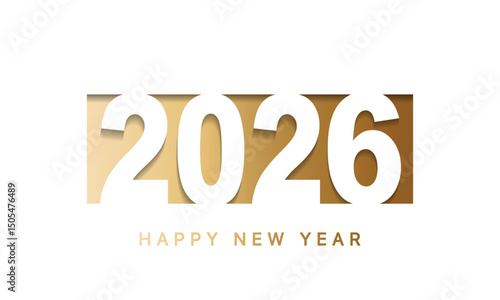 2026 Happy New Year Background Design. Greeting Card, Banner, Poster. Vector Illustration.