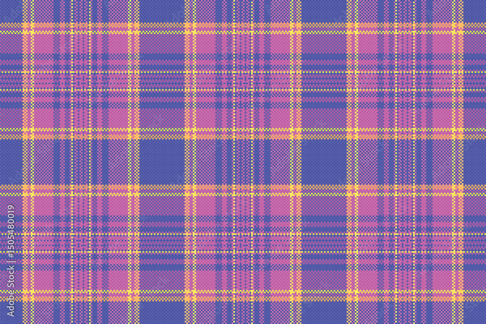 Obraz premium Vibrant pink, purple yellow plaid pattern. Perfect for textile design, fashion, websites, and branding. This energetic, modern textile design evokes feelings of fun, style, and energy.