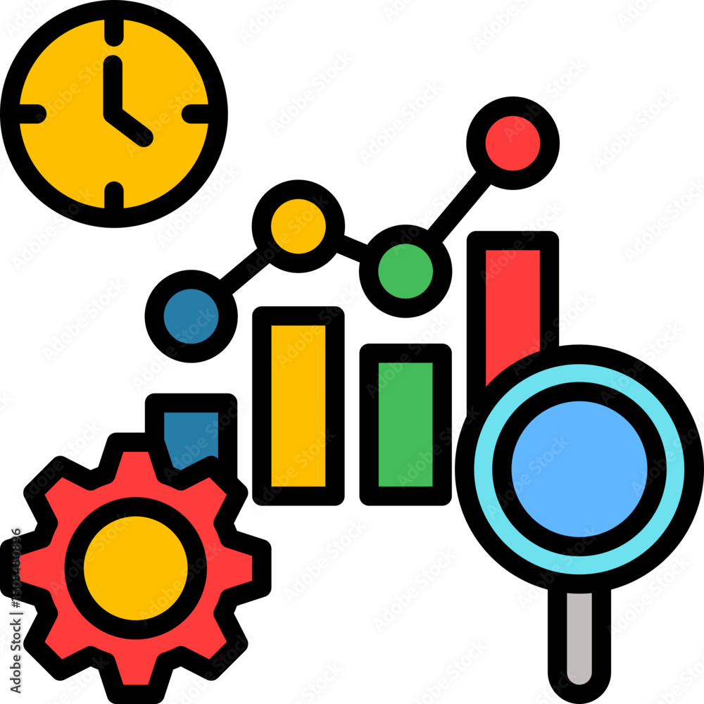 Obraz premium Efficiency Analysis lineal color icon