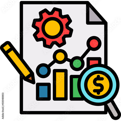 Variance Analysis lineal color icon