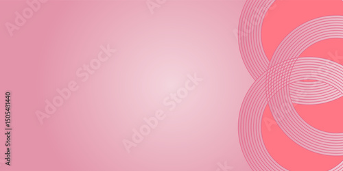pink gradient background with 3d circle pink papercut layer, vector illustration