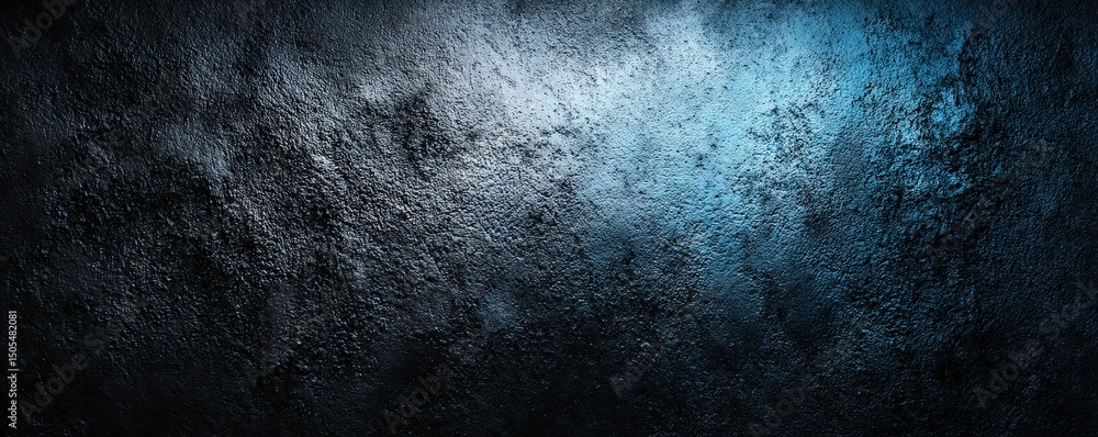 Obraz premium Dark textured surface with blue lighting, creating a dramatic and abstract background.