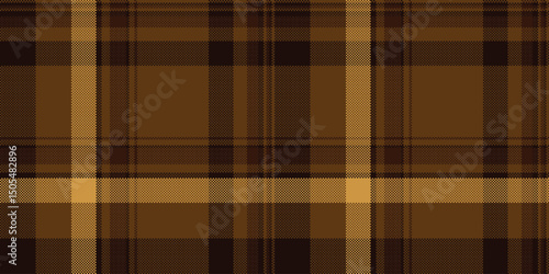 Seamless brown tartan pattern. A classic fabric design with intersecting stripes, perfect for backgrounds, textiles, and traditional themes.