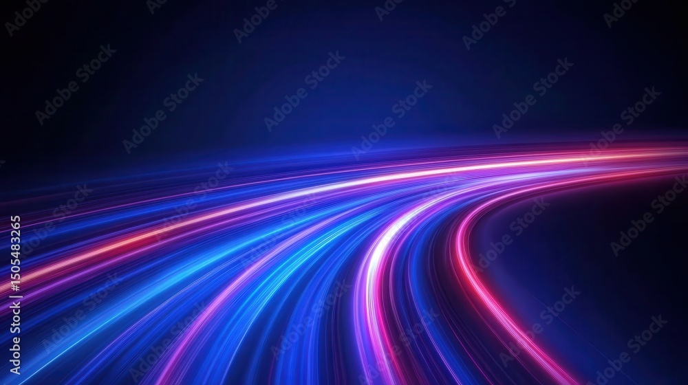 Vibrant neon light trails on dark background for futuristic design Vibrant neon light trails on dark background for futuristic design