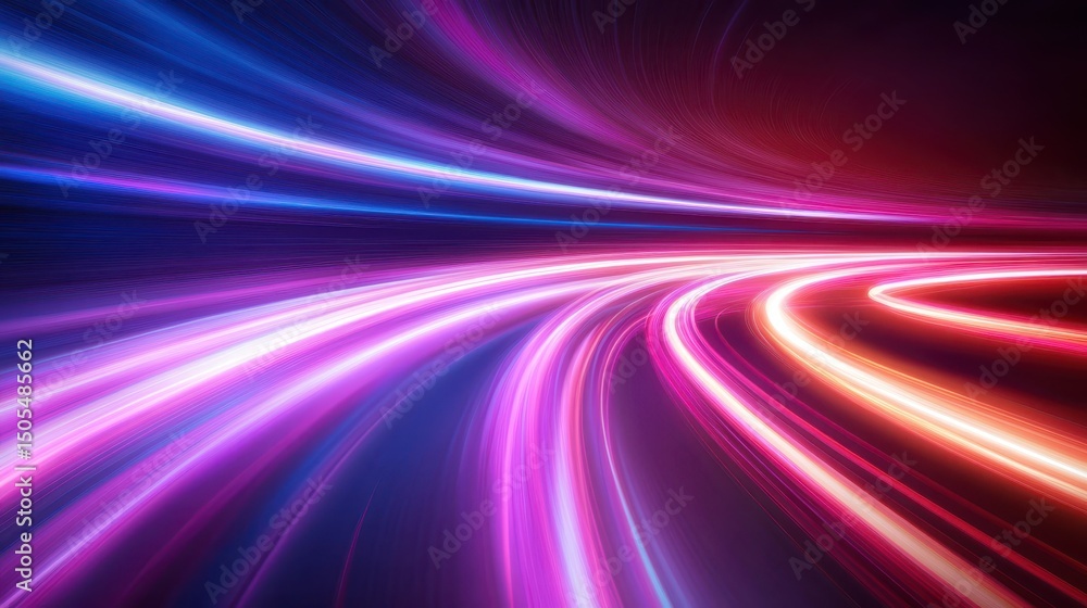 Vibrant neon light trails on dynamic abstract background Vibrant neon light trails on dynamic abstract background