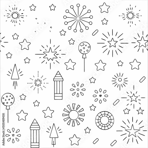 Seamless Christmas Flower and Snowflake Winter Pattern Vector Design

