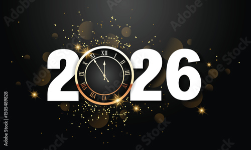 2026 Happy New Year Background Design. Greeting Card, Banner, Poster. Vector Illustration.