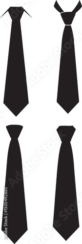 Neck Tie Icon Silhouette Design Vector Art Illustration