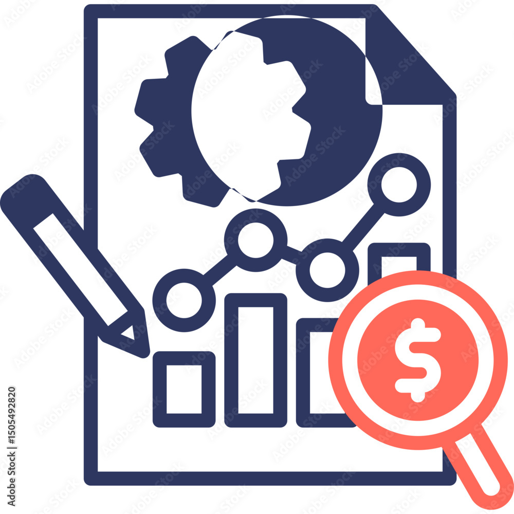 Obraz premium Variance Analysis mixed color icon