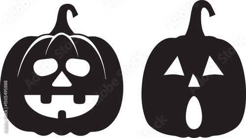 halloween pumpkin logo, halloween pumpkin silhouette vector, logo vector illustration isolated on white background file