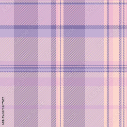 Delicate plaid pattern in soothing purple hues. Soft, textured surface. Ideal for backgrounds, textiles, and design projects requiring a calming aesthetic.